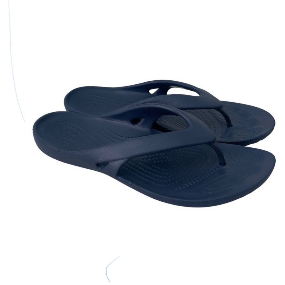 Crocs Kadee II Blue Flip Flop Thong‎ Sandals Toe Post Shoes 202492 Womens size 8